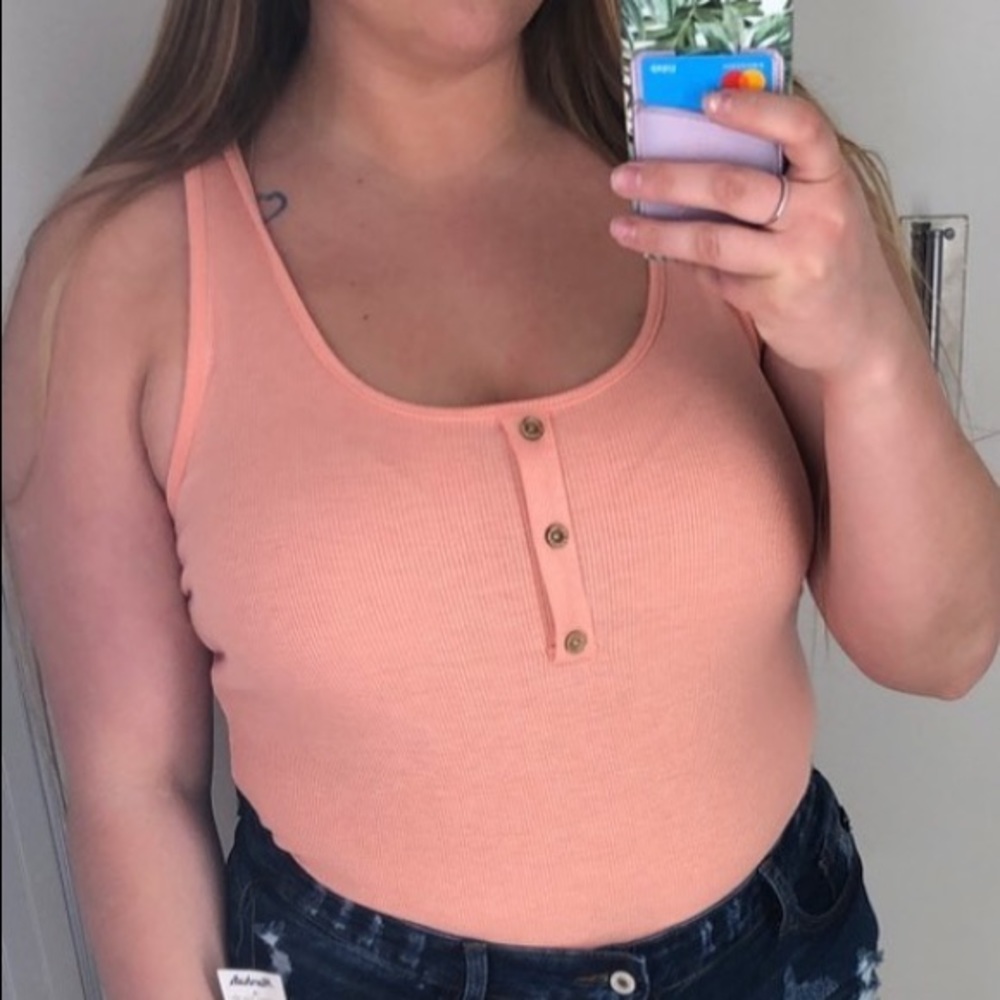 Coral thong onesie